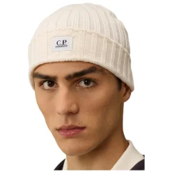 Huer, Kasketter & Hatte^C.P. Company Ekstrafin Merino Uld Logo Hue Hvid