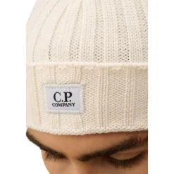 Huer, Kasketter & Hatte^C.P. Company Ekstrafin Merino Uld Logo Hue Hvid