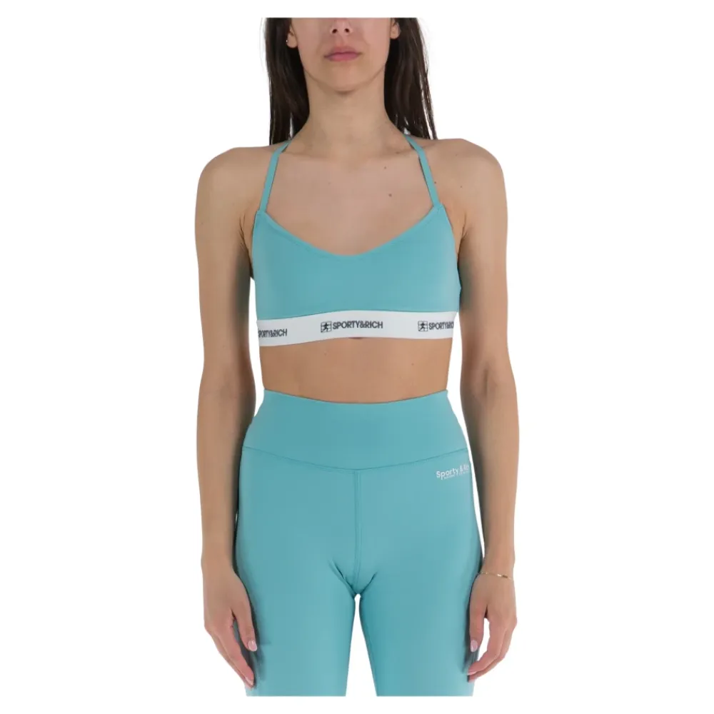 T-Shirts & Toppe<Sporty & Rich Elastikbånd Sportstop Paradise Blå
