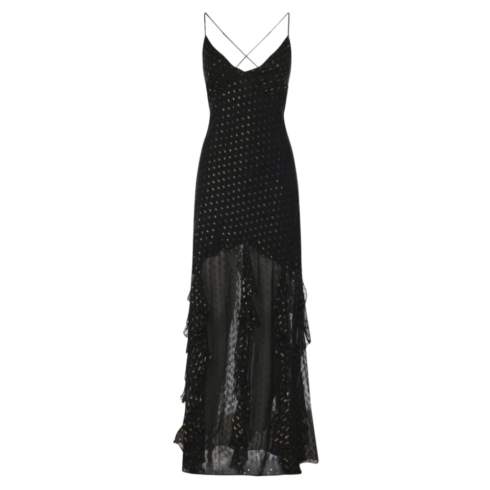 Kjoler<For Love & Lemons Elea Maxi Kjole Sort