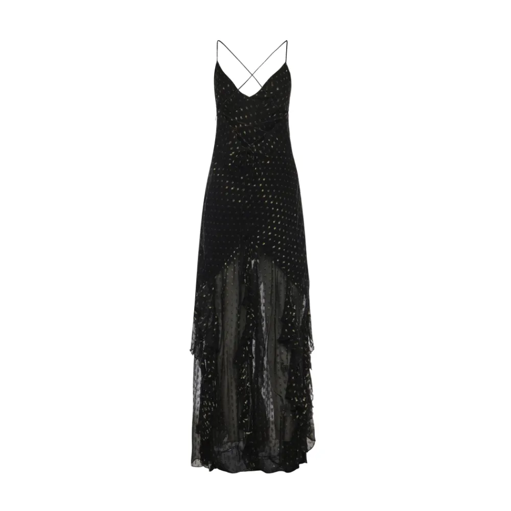 Kjoler<For Love & Lemons Elea Maxi Kjole Sort