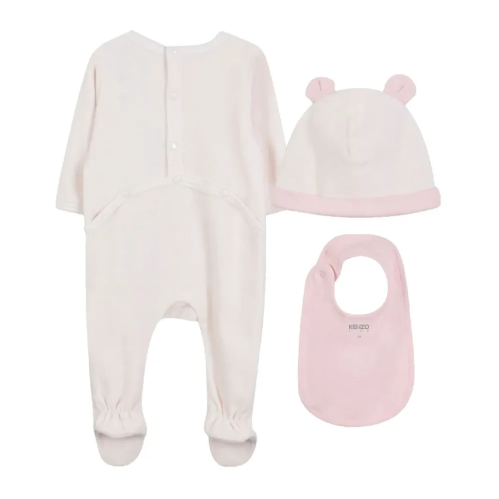 Bodystocking & Sæt<Kenzo Elefant Print Beanie og Bib Sæt Pink