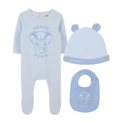 Bodystocking & Sæt^Kenzo Elefantprint Beanie og Bib Sæt Blå
