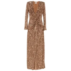 Kjoler<Elisabetta Franchi Elegant Blomstret Kjole Brun