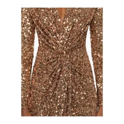 Kjoler<Elisabetta Franchi Elegant Blomstret Kjole Brun