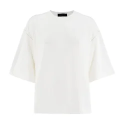 T-Shirts^Fabiana Filippi Elegant Diamantbroderet T-shirt Hvid