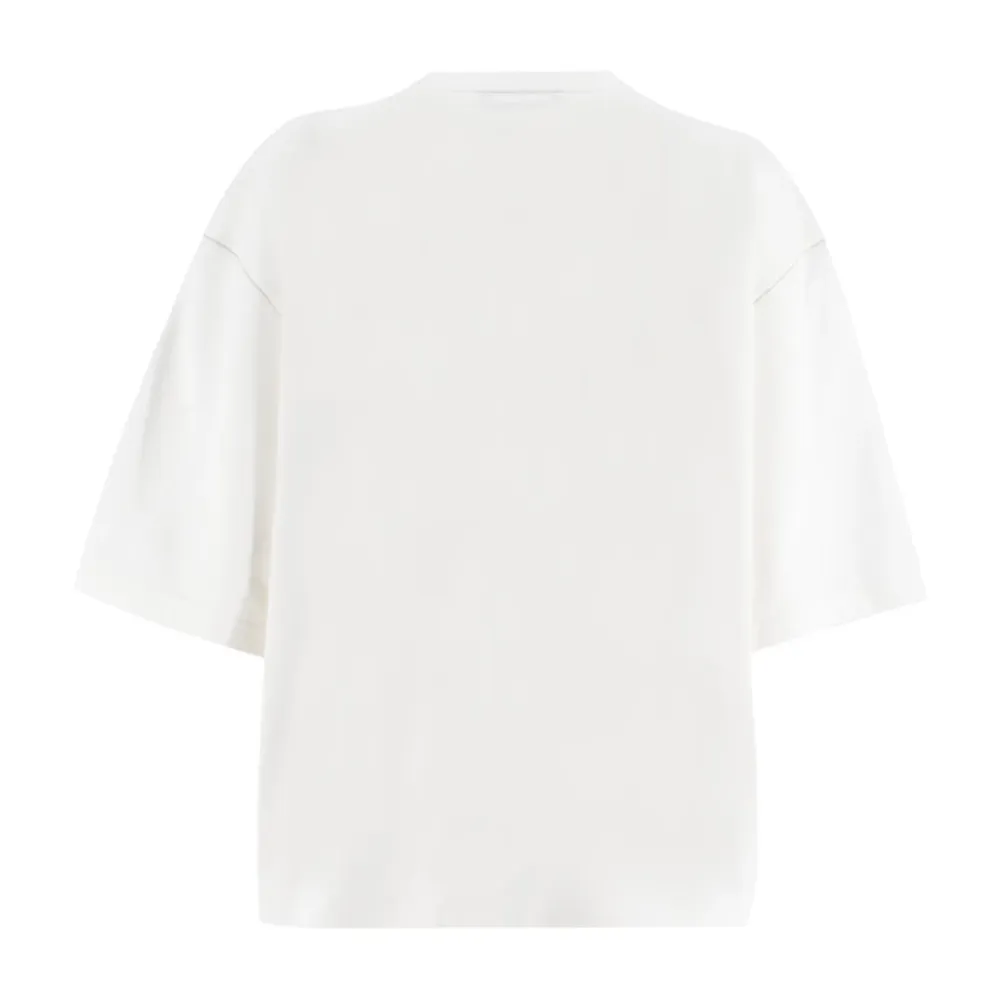 T-Shirts^Fabiana Filippi Elegant Diamantbroderet T-shirt Hvid