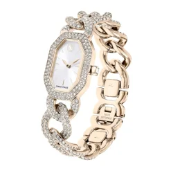 Ure^Swarovski Elegant Guld Dameur Dextera Design Hvid