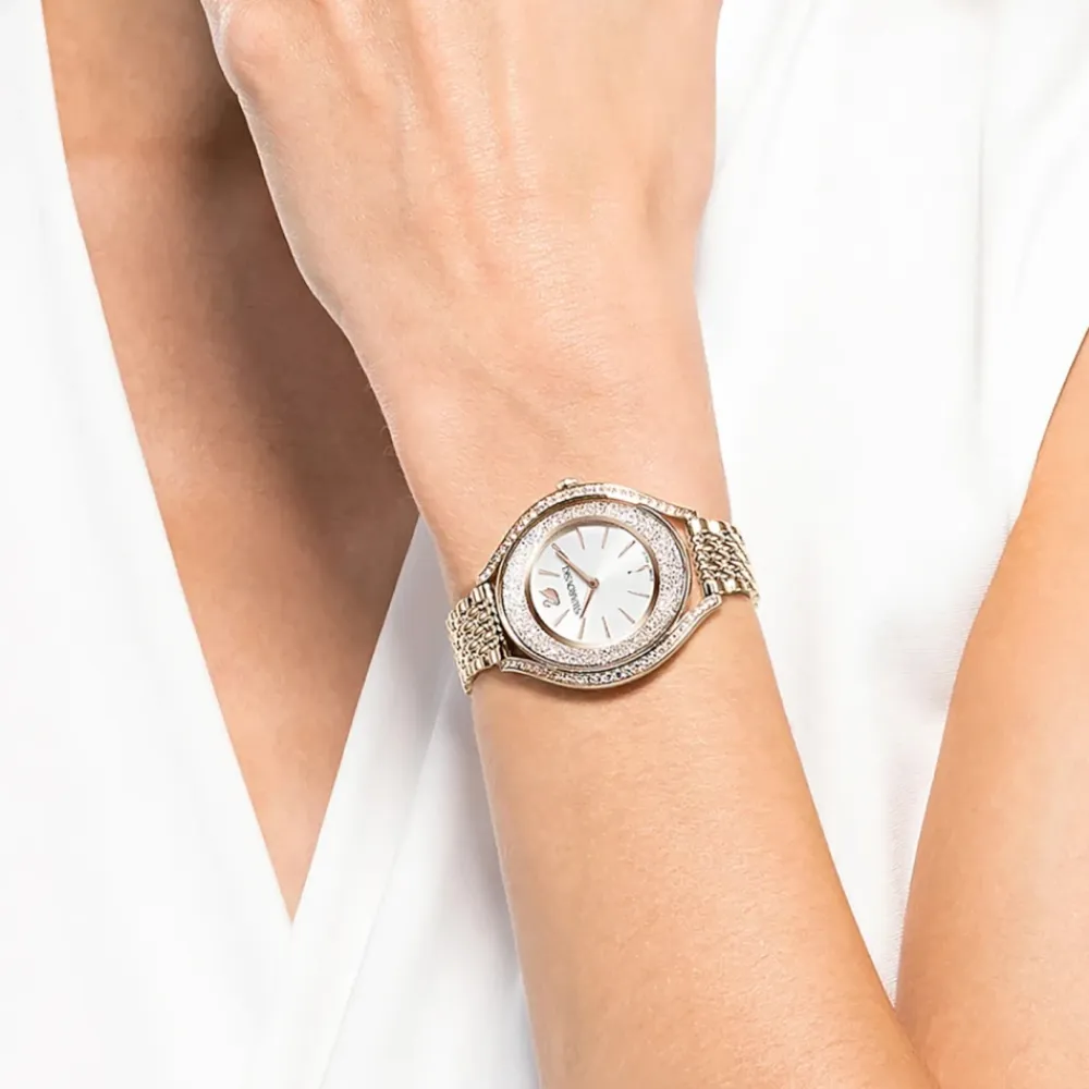 Ure<Swarovski Elegant Guld Krystallinsk Dameur Grå