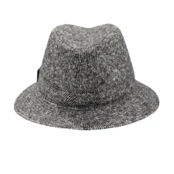 Huer, Kasketter & Hatte^Borsalino Elegant Herringbone Fedora Hat Sort