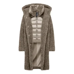 Frakker^BomBoogie Elegant Hættet Frakke AW25 Brun