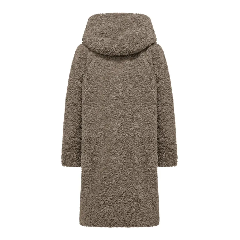 Frakker^BomBoogie Elegant Hættet Frakke AW25 Brun