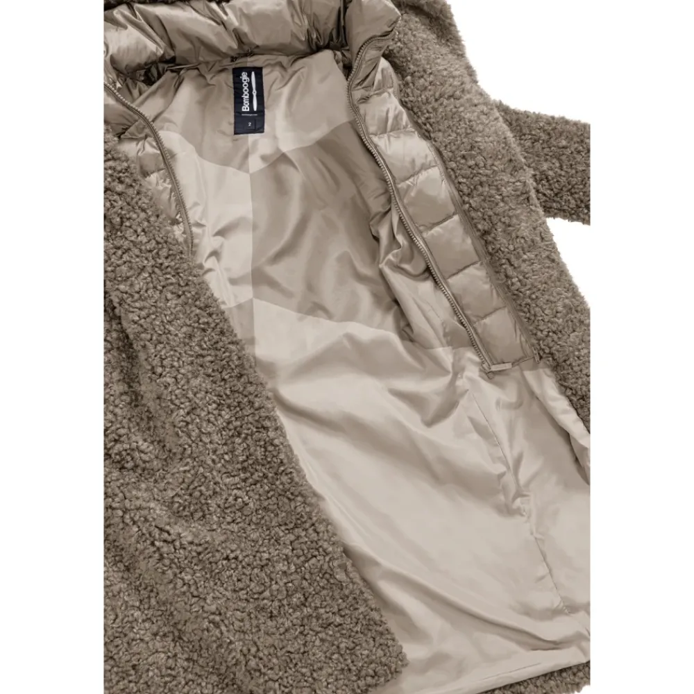 Frakker^BomBoogie Elegant Hættet Frakke AW25 Brun