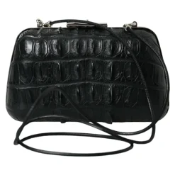Clutch<Balenciaga Elegant krokodilleskind aften clutch Sort