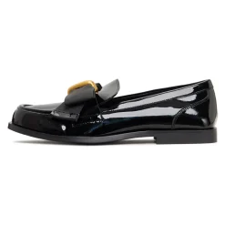 Loafers^Cesare Gaspari Elegant loafers med guld sløjfe Dorothy - Patent Sort