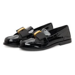 Loafers^Cesare Gaspari Elegant loafers med guld sløjfe Dorothy - Patent Sort