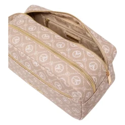 Toilettasker^Carlo Colucci Elegant Logo Print Kosmetikpose Beige