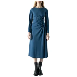 Kjoler<Weekend Max Mara Elegant Midi Kjole med Bådhals Blå
