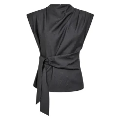 Bluser & Skjorter<Co'Couture Elegant Pleat Top i Mid Grey Grå