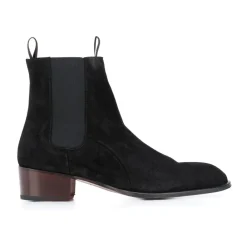 Chelsea Boots<Giuseppe Zanotti Elegant Læder Ankelstøvler Sort