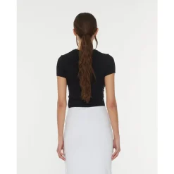 T-Shirts^ROTATE Birger Christensen Elegant Twisted T-Shirt Sort