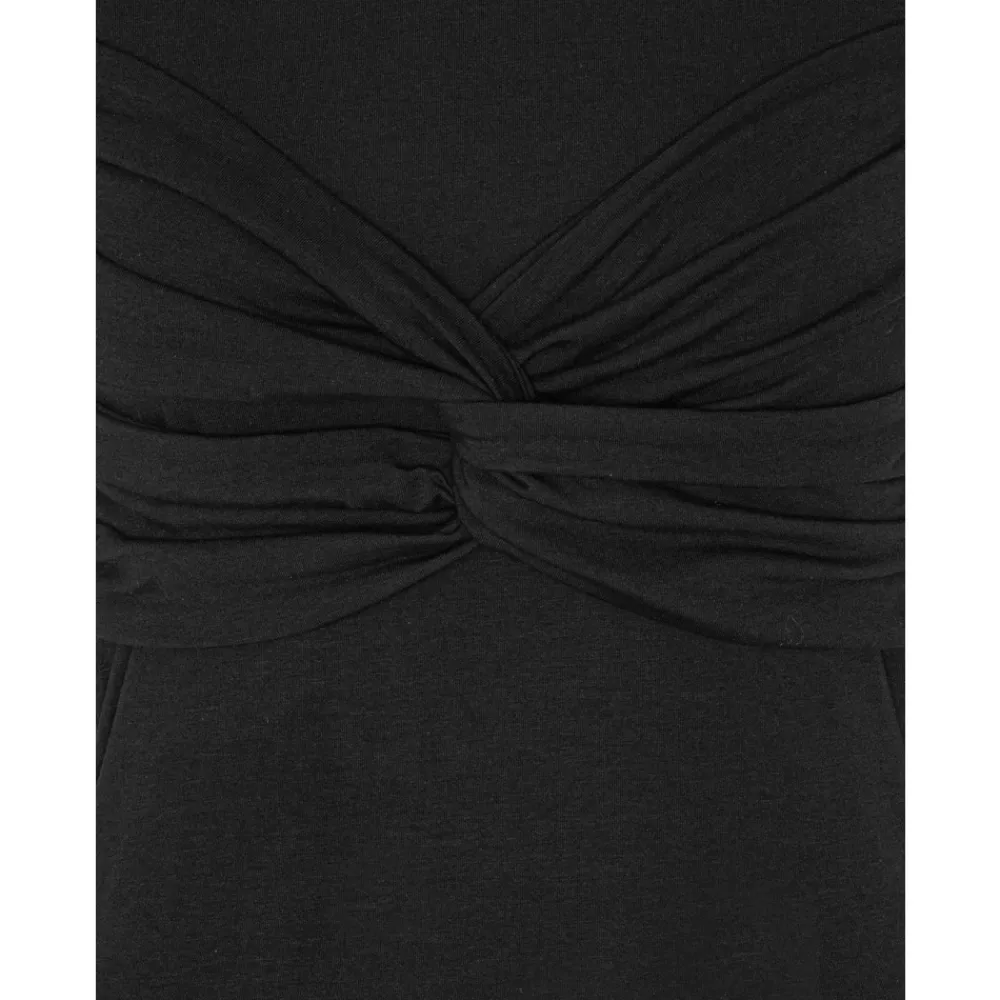 T-Shirts^ROTATE Birger Christensen Elegant Twisted T-Shirt Sort