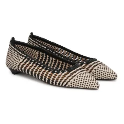 Ballerina Sko^Kazar Elegante Flettede Læderpumps Beige