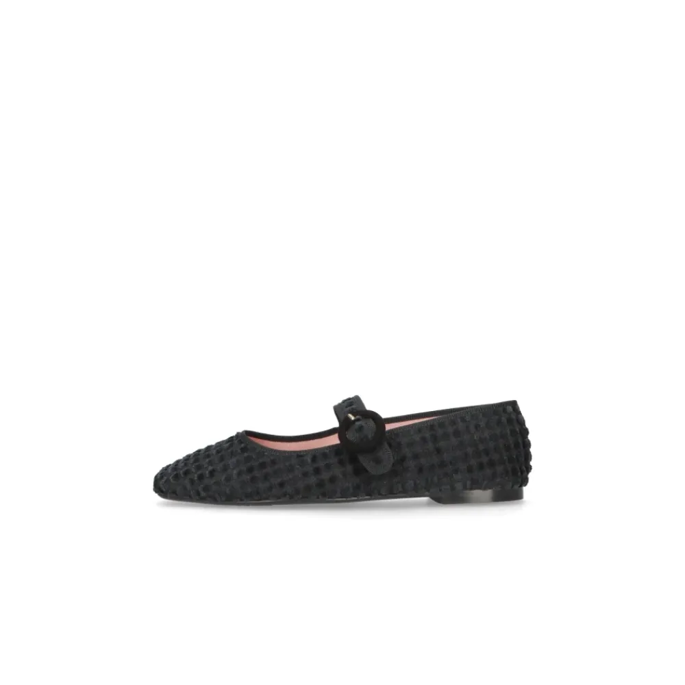 Ballerina Sko<Pretty Ballerinas Elegante Mercedita de Terciopelo Brocado Sort
