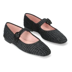 Ballerina Sko<Pretty Ballerinas Elegante Mercedita de Terciopelo Brocado Sort