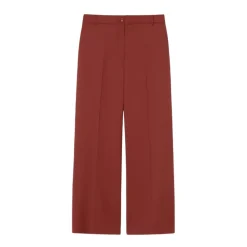 Bukser<Marina Rinaldi Elegante Whisky Gabardine Bukser Brun