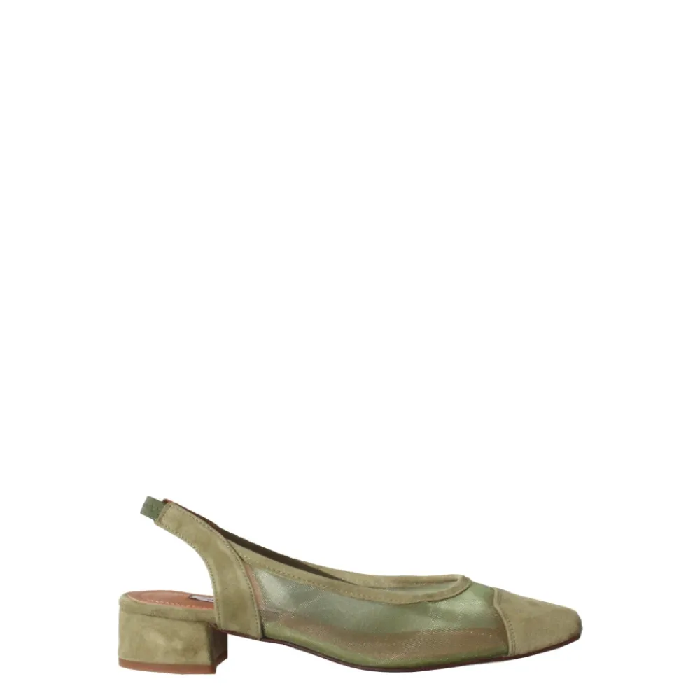 Pumps|Stiletter^About Arianne Elli Mesh-Panelled Slingback Suede Pumps Grøn