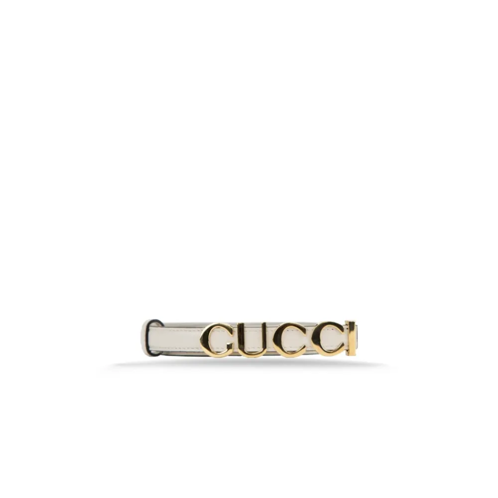 Bælter^Gucci Embellished Buckle Belt Hvid
