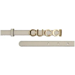 Bælter^Gucci Embellished Buckle Belt Hvid
