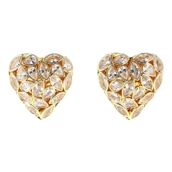 Smykker^Self Portrait Embellished Heart Earrings Gul