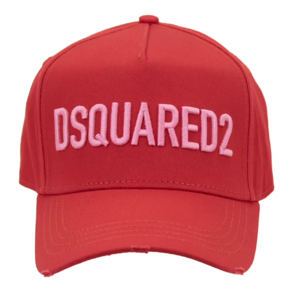 Huer & Kasketter<Dsquared2 Embossed Logo Baseball Cap Fibbia Rød