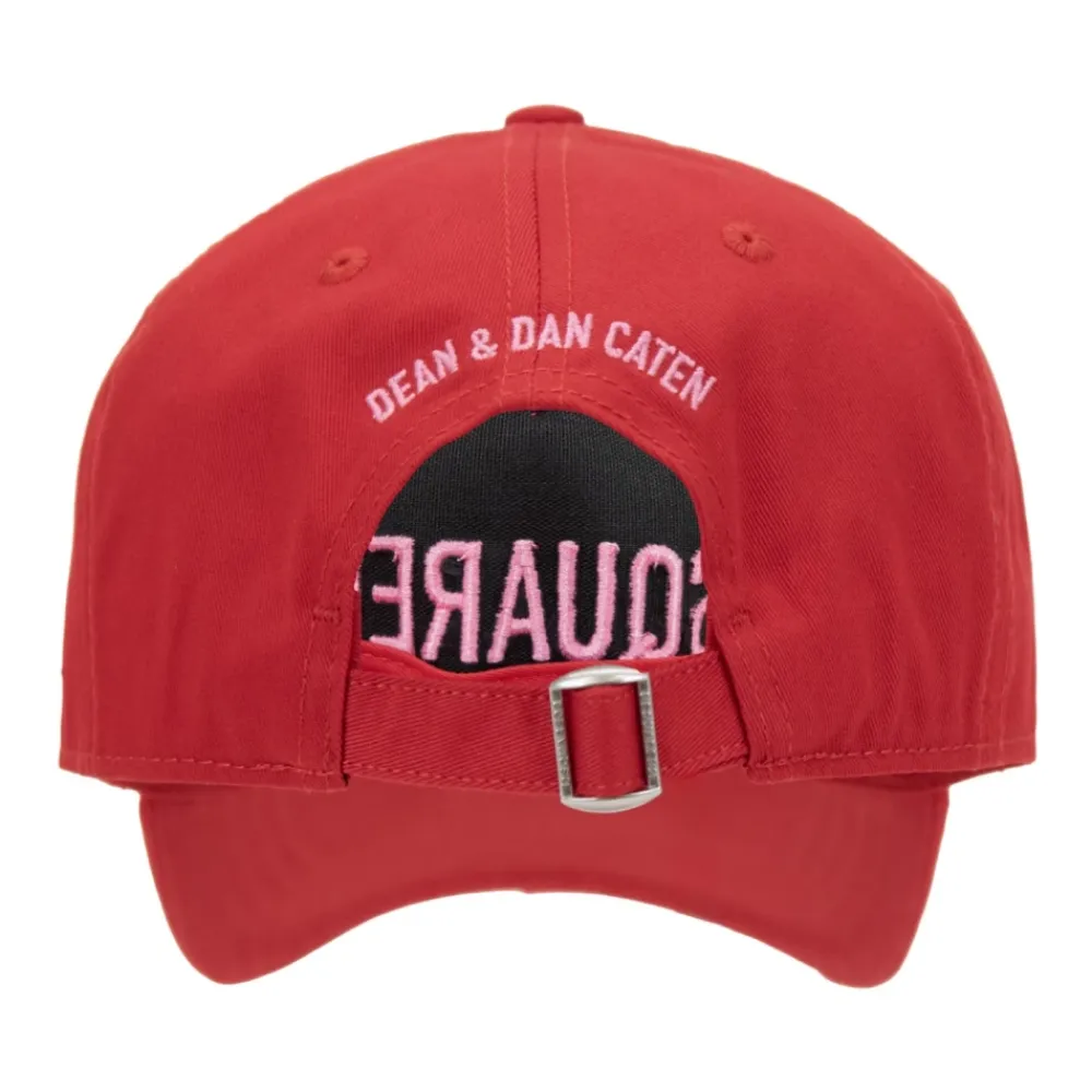 Huer & Kasketter<Dsquared2 Embossed Logo Baseball Cap Fibbia Rød