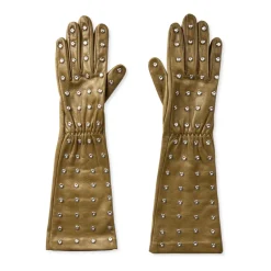 Handsker^Bottega Veneta Embossed Logo Studs Læderhandsker Grøn