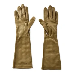 Handsker^Bottega Veneta Embossed Logo Studs Læderhandsker Grøn