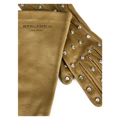 Handsker^Bottega Veneta Embossed Logo Studs Læderhandsker Grøn