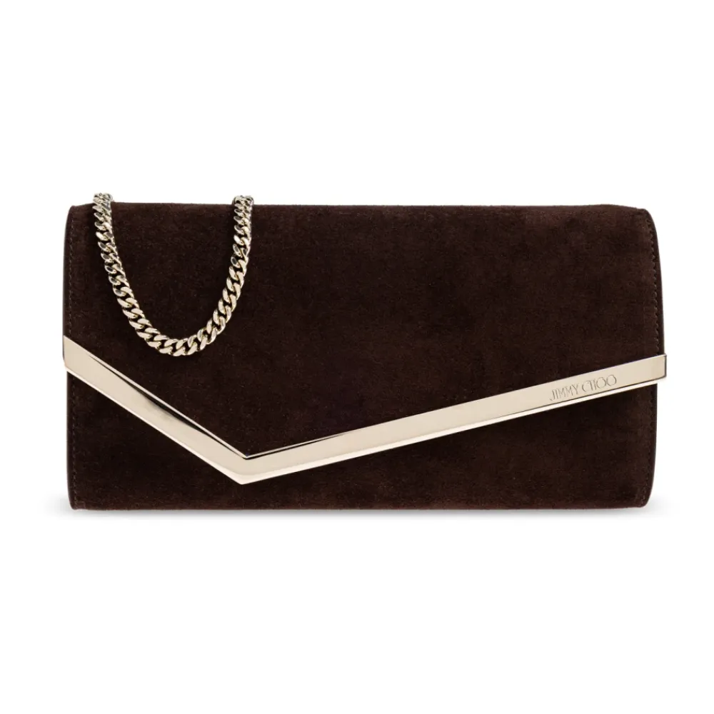 Clutch^Jimmy Choo Emmie Clutch Brun