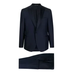 Jakkesæt<Canali Enkeltknappet Uld Dinner Suit Blå