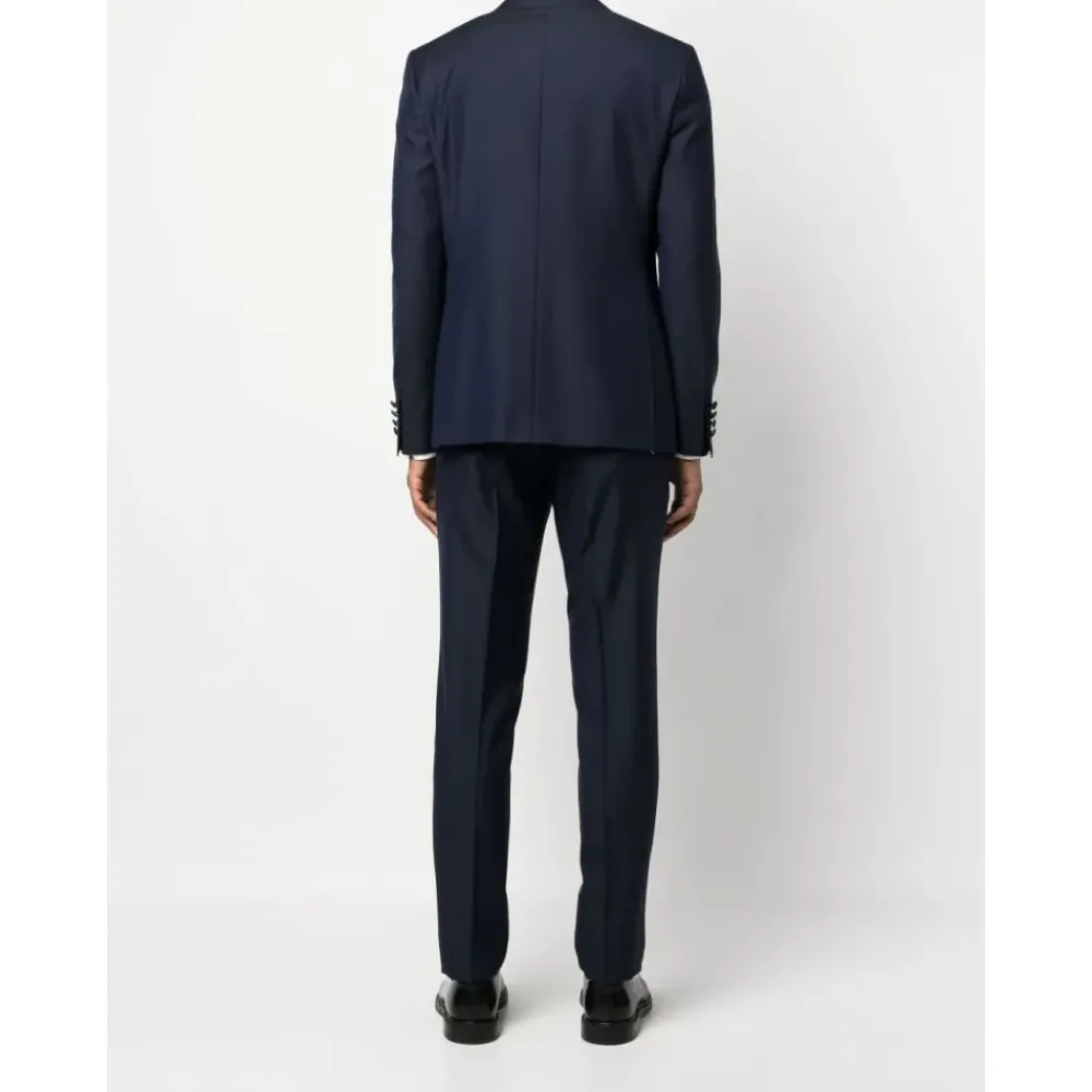 Jakkesæt<Canali Enkeltknappet Uld Dinner Suit Blå