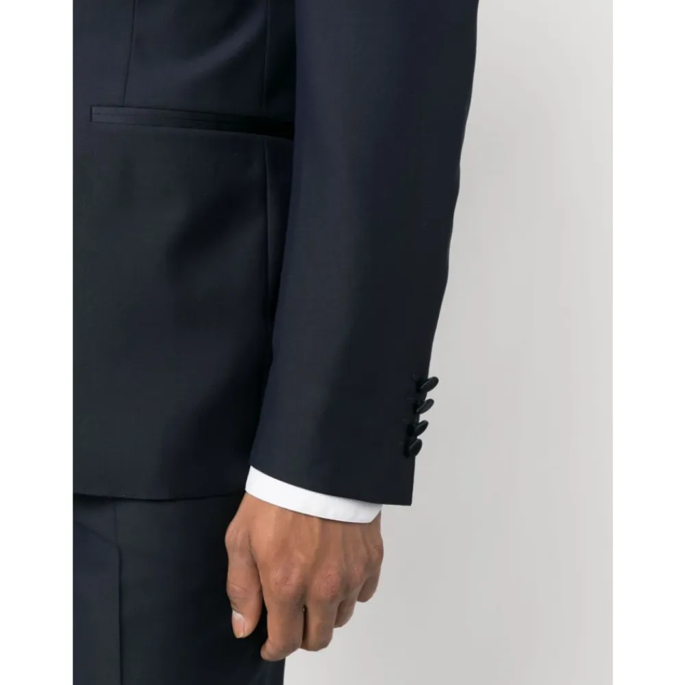Jakkesæt<Canali Enkeltknappet Uld Dinner Suit Blå