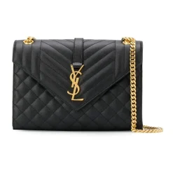 Skuldertasker<Saint Laurent Envelope Medium Taske Sort