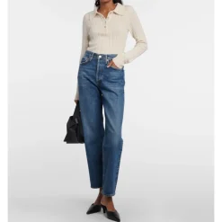 Jeans<Agolde 90'erne Straight Leg Jeans Essence Blå