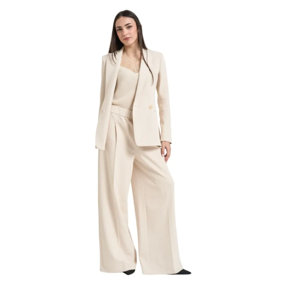 Bukser<Patrizia Pepe Essential Palazzo Bukser Beige