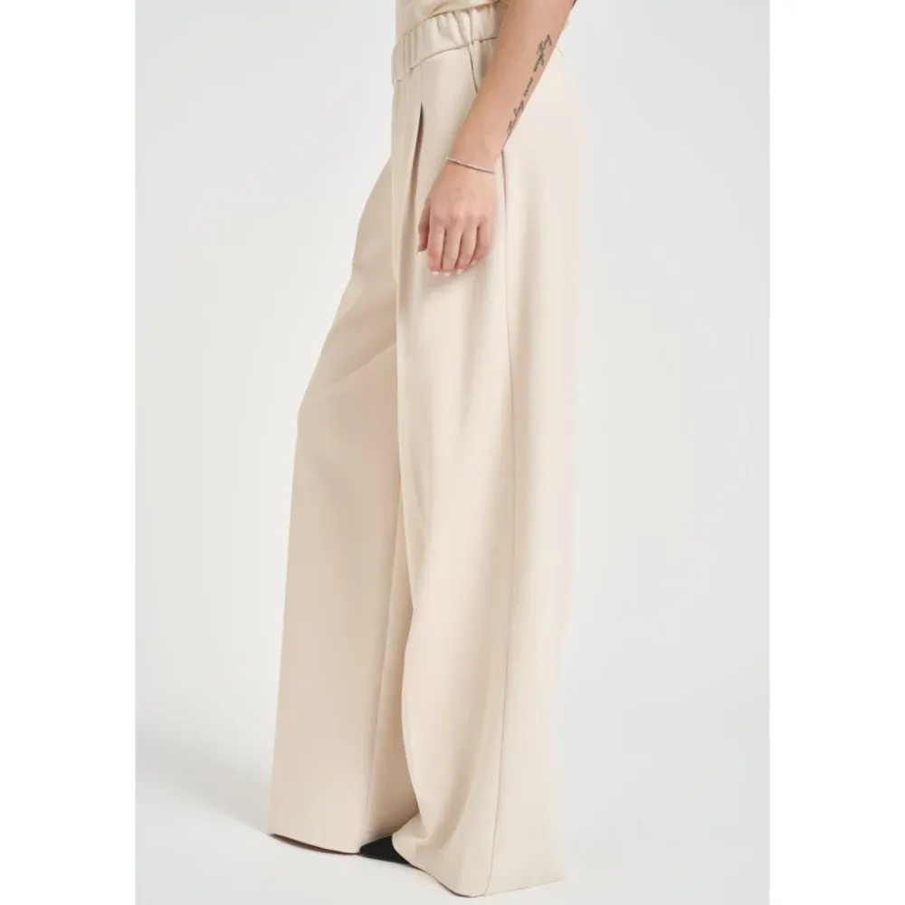 Bukser<Patrizia Pepe Essential Palazzo Bukser Beige