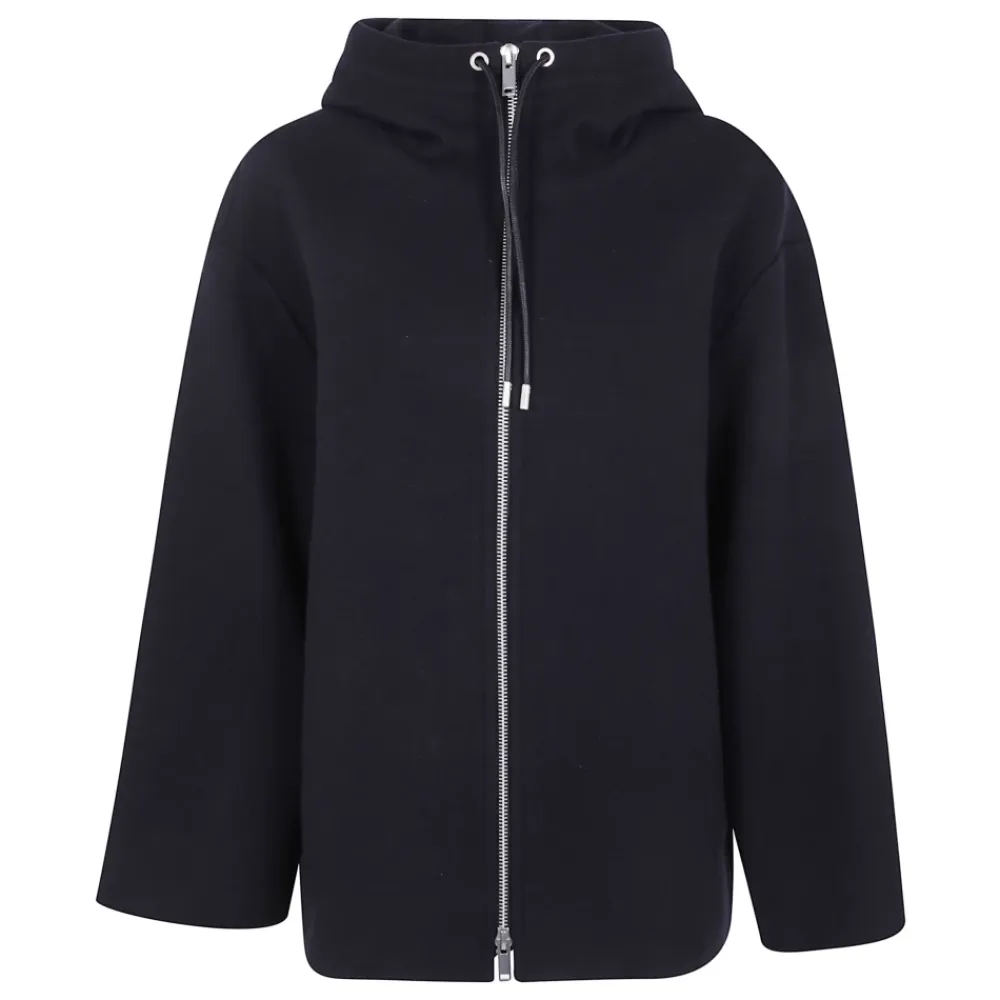 Striktrøjer & Sweatere<Studio Nicholson Etna Zip-through Hooded Jacket Blå