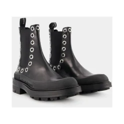 Chelsea Boots^Alexander McQueen Eyelet Detail Chelsea Støvler Sort