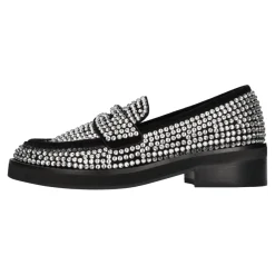 Loafers^Bibi Lou Fabric Rhinestone Loafers Sort